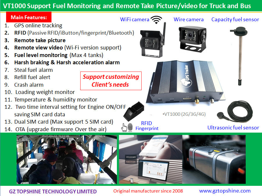 Monitor de combustible del tanque Max 4 Rastreador GPS de automóvil con motor apagado Alerta remota sobre la velocidad